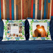 Blue Hydrangea Gold 20e Jubileum Fotocollage Kussen