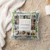 Blue Hydrangea Gold 30e Jubileum Fotocollage Kussen (Deken)