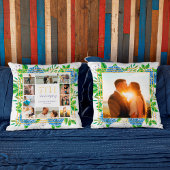 Blue Hydrangea Gold 5e Jubileum Fotocollage Kussen