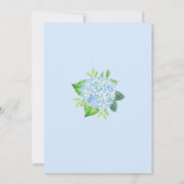 Blue Hydrangea Gold Border Waterverf Wedding Kaart (Achterkant)