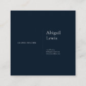 Blue Hydrangea Gold Celestial Frame Midnight Vierkante Visitekaartje (Achterkant)