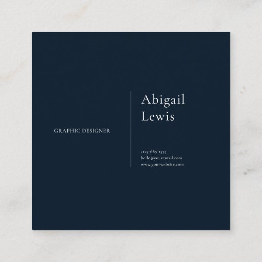 Blue Hydrangea Gold Celestial Frame Midnight Vierkante Visitekaartje (Achterkant)