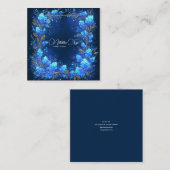 Blue Hydrangea Gold Celestial Frame Midnight Vierkante Visitekaartje (Voorkant / Achterkant)