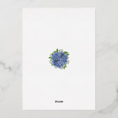 Blue Hydrangea Gold Foil Wedding Rehearsal Dinner Folie Uitnodiging (Achterkant)