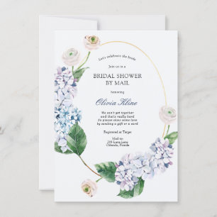 Blue Hydrangea Gold Lijst Vrijgezellenfeest per Ma Kaart
