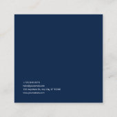 Blue Hydrangea Gold Wreath Midnight Floral Vierkante Visitekaartje (Achterkant)