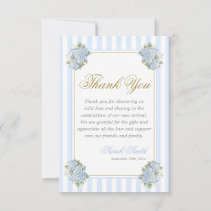 Blue Hydrangea Grand millennial Bedankkaart