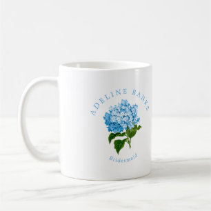 Blue Hydrangea Grand-millennial Bridesmaid Koffiemok