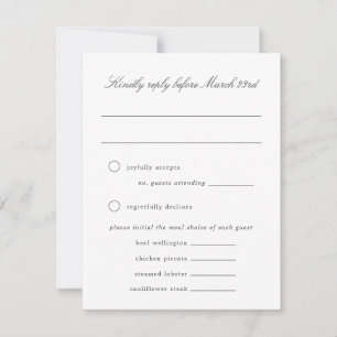 Blue Hydrangea Grand-millennial Wedding RSVP Kaart