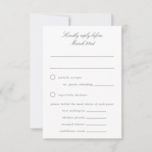 Blue Hydrangea Grand-millennial Wedding RSVP Kaart (Voorkant)