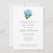Blue Hydrangea Grandmillennial Baby shower Kaart (Voorkant)