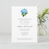 Blue Hydrangea Grandmillennial Baby shower Kaart (Staand voorkant)