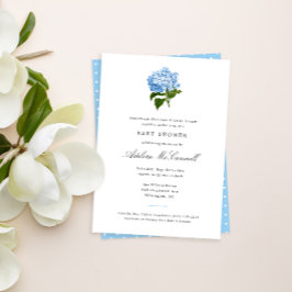 Blue Hydrangea Grandmillennial Baby shower Kaart