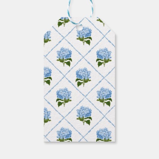 Blue Hydrangea Grandmillennial Bedankt Cadeaulabel (Achterkant)