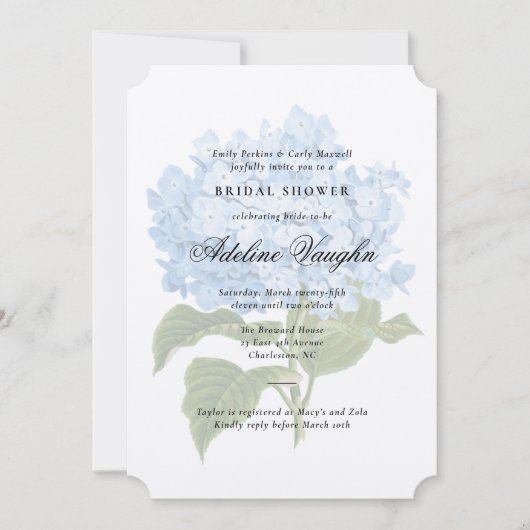 Blue Hydrangea Grandmillennial Vrijgezellenfeest Kaart (Voorkant)