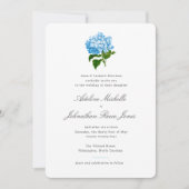 Blue Hydrangea Grandmillennial Wedding Kaart (Voorkant)