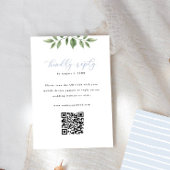 Blue Hydrangea Greenery QR Code Beantwoorden Verti RSVP Kaartje