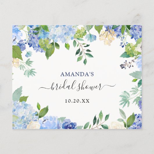 Blue Hydrangea Greenery raden hoeveel Kaart er in  (Achterkant)