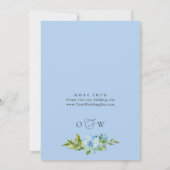 Blue Hydrangea Greenery Waterverf Vrijgezellenfees Kaart (Achterkant)