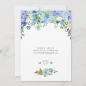Blue Hydrangea Greenery Waterverf Vrijgezellenfees Kaart (Achterkant)
