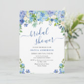 Blue Hydrangea Greenery Waterverf Vrijgezellenfees Kaart (Staand voorkant)