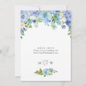 Blue Hydrangea Greenery Waterverf Vrijgezellenfees Kaart (Achterkant)