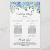 Blue Hydrangea Greenery Wedding Ceremony Program (Achterkant)