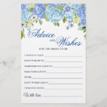 Blue Hydrangea Greenery Wishes & Advice Kaart<br><div class="desc">Geniet van je vrijgezellenfeest met deze grappige games. Pas de bruid aan om de naam en de datum van de douche te zijn. Voor verdere aanpassing,  te klikken gelieve de "pas verder"verbinding aan. Als je hulp nodig hebt,  neem dan contact met me op.</div>