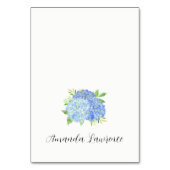 Blue Hydrangea Guest Name Script Place Card Kaart (Voorkant)