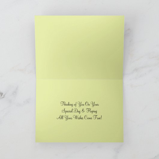  Blue Hydrangea Happy Birthday Kaart (Binnen)