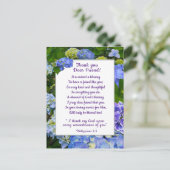 Blue Hydrangea Hartelijk dank Briefkaart (Staand voorkant)