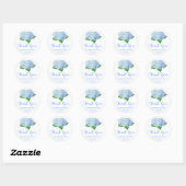 Blue Hydrangea Hartelijk dank Ronde Sticker (Vel)