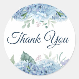 Blue Hydrangea Hartelijk dank voor de klassieke ro Ronde Sticker