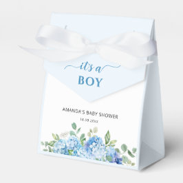 Blue Hydrangea Het is een Boy Baby shower Bedankdoosjes