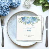 Blue Hydrangea Het is een Boy Baby shower Servet