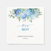 Blue Hydrangea Het is een Boy Baby shower Servet (Voorkant)
