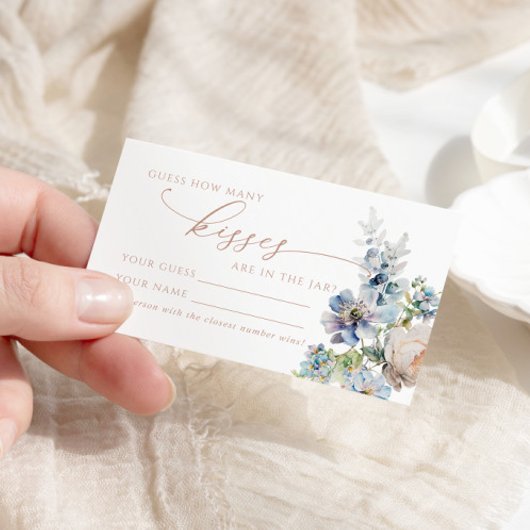 Blue Hydrangea Hoeveel Kussen Douche Game Card Plaatskaartje