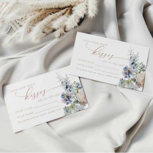 Blue Hydrangea Hoeveel Kussen Douche Game Card Plaatskaartje