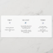 Blue Hydrangea Horizontal Wedding Menu (Voorkant)
