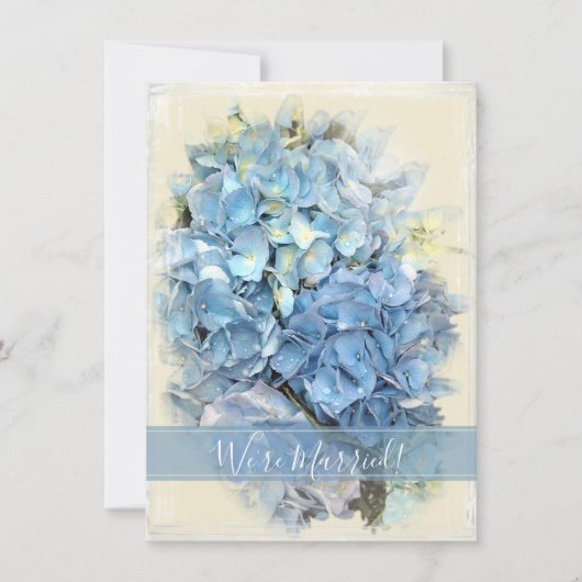 Blue Hydrangea-huwelijk/kennisgeving van uitloping Aankondiging (Voorkant)
