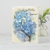 Blue Hydrangea-huwelijk/kennisgeving van uitloping Aankondiging (Staand voorkant)
