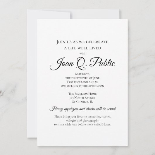 Blue Hydrangea in Jar Living Uitvaartfeest Kaart (Achterkant)