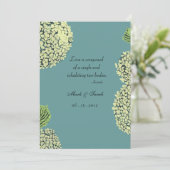 Blue Hydrangea Invitation Kaart (Staand voorkant)