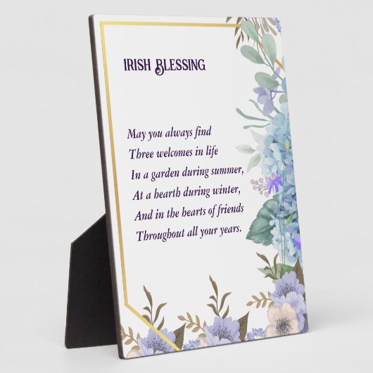 Blue Hydrangea Irish Blessing Prayer St Patrick's Fotoplaat (Zijkant)