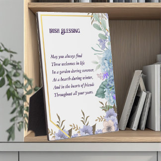 Blue Hydrangea Irish Blessing Prayer St Patrick's Fotoplaat