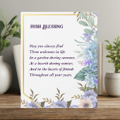 Blue Hydrangea Irish Blessing Prayer St Patrick's Fotoplaat