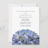 Blue Hydrangea Jack en Jill Wedding Shower Kaart (Voorkant)