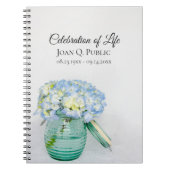 Blue Hydrangea Jar Celebration of Life Gastenboek Notitieboek (Voorkant)