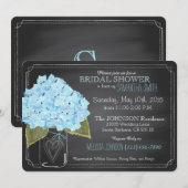 Blue Hydrangea Jar Chalkboard Vrijgezellenfeest Kaart (Voorkant / Achterkant)