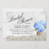 Blue Hydrangea Jar Rustic Floral Vrijgezellenfeest Kaart (Voorkant)